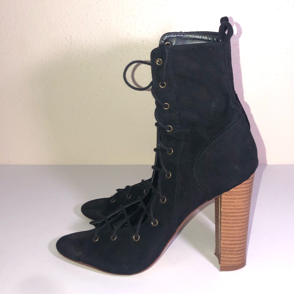 Black Lace Up Bootie Size 10